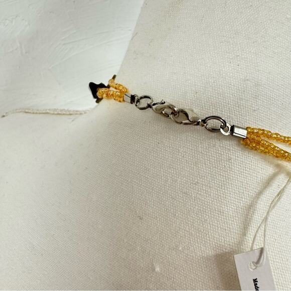 Yellow Green Hawaiian Shell Multi Strand Necklace Polished Beads Jewelry - Picture 6 of 8